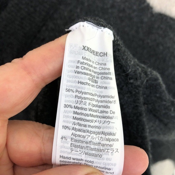 Madewell Dotted Bartlett V-Neck Sweater in Wool Alpaca Blend Coziest Yarn XXS - Picture 8 of 11